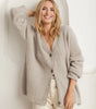 Cardigan Oversize Femme à Manches Longues et Col V avec Boutons