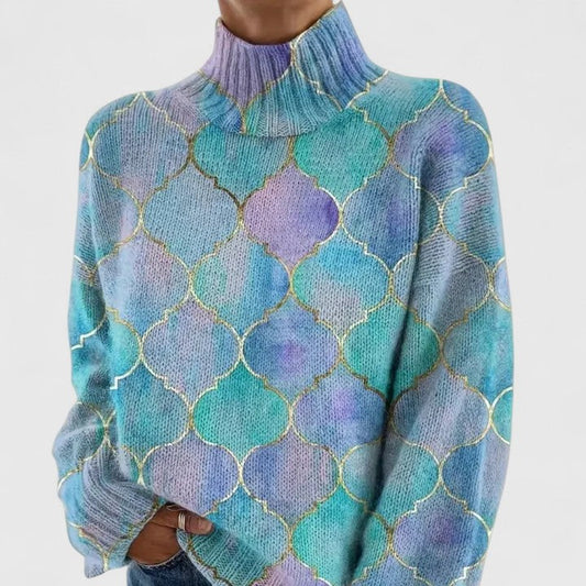 Pull en maille multicolore pour femmes