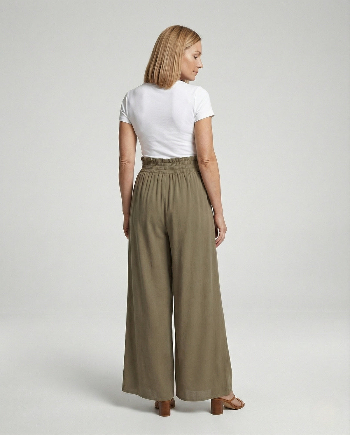 Pantalon Palazzo Fluide et Large à Taille Haute pour Femme