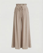 Pantalon Palazzo Fluide et Large à Taille Haute pour Femme