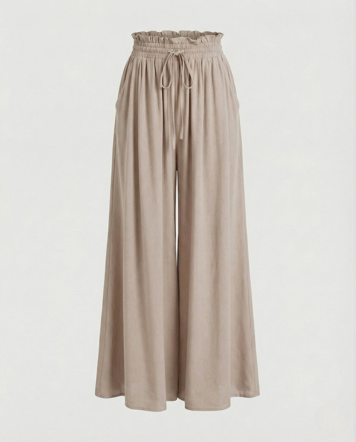 Pantalon Palazzo Fluide et Large à Taille Haute pour Femme