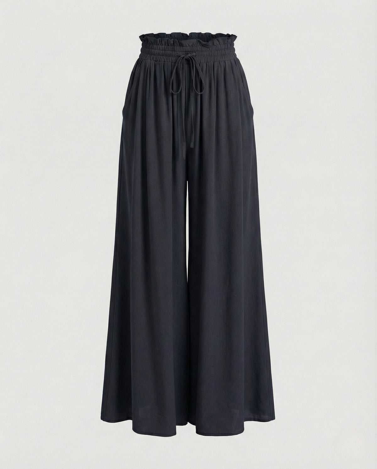 Pantalon Palazzo Fluide et Large à Taille Haute pour Femme