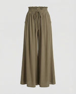 Pantalon Palazzo Fluide et Large à Taille Haute pour Femme