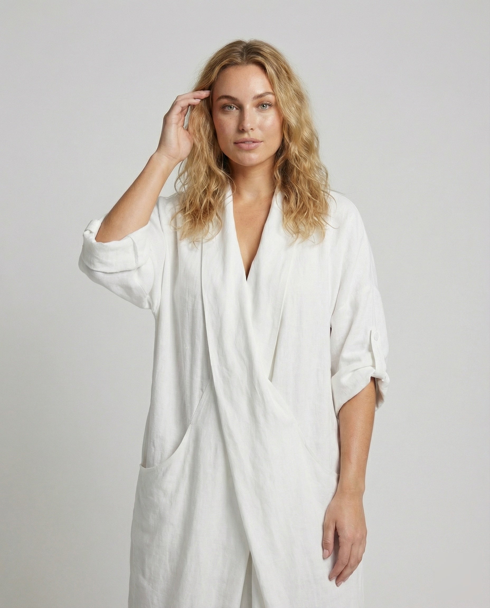 Robe Longue en Lin Moulante avec Poches pour Femme | Idéale pour les Vacances