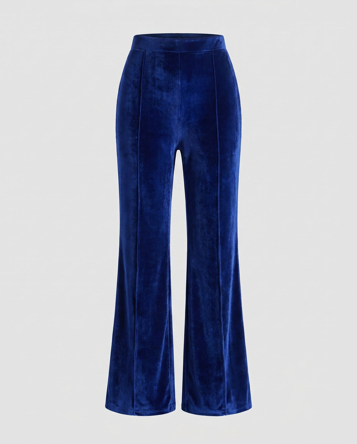 Pantalon en Velours à Taille Haute et Coupe Évasée pour Femme