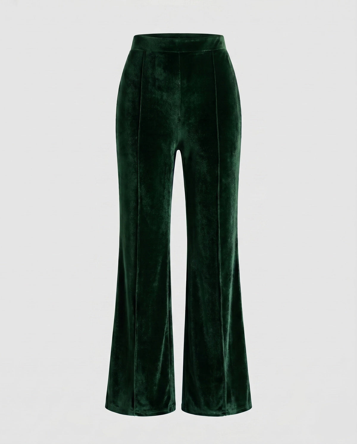 Pantalon en Velours à Taille Haute et Coupe Évasée pour Femme