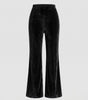 Pantalon en Velours à Taille Haute et Coupe Évasée pour Femme