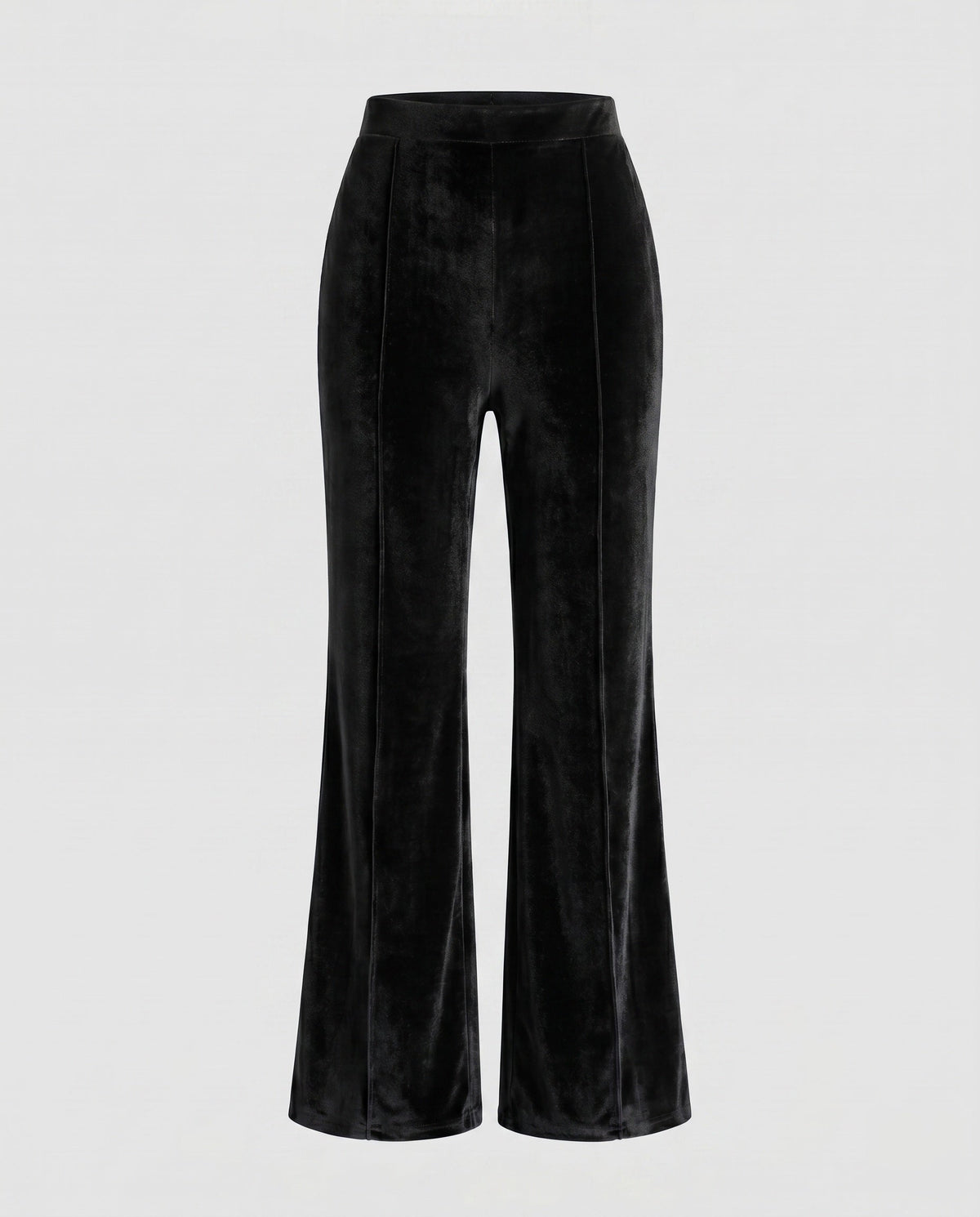 Pantalon en Velours à Taille Haute et Coupe Évasée pour Femme