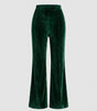 Pantalon en Velours à Taille Haute et Coupe Évasée pour Femme