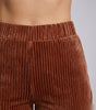 Pantalon Taille Haute en Velours Côtelé et Coupe Évasée pour Femme