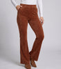 Pantalon Taille Haute en Velours Côtelé et Coupe Évasée pour Femme