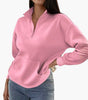 Pull Col Montant Zippé avec Poches pour Femmes