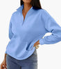 Pull Col Montant Zippé avec Poches pour Femmes