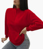 Pull Col Montant Zippé avec Poches pour Femmes