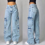 Jean Cargo Rétro Lâche pour Femme