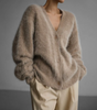 Cardigan Oversize à Col V et Manches Longues pour Femme