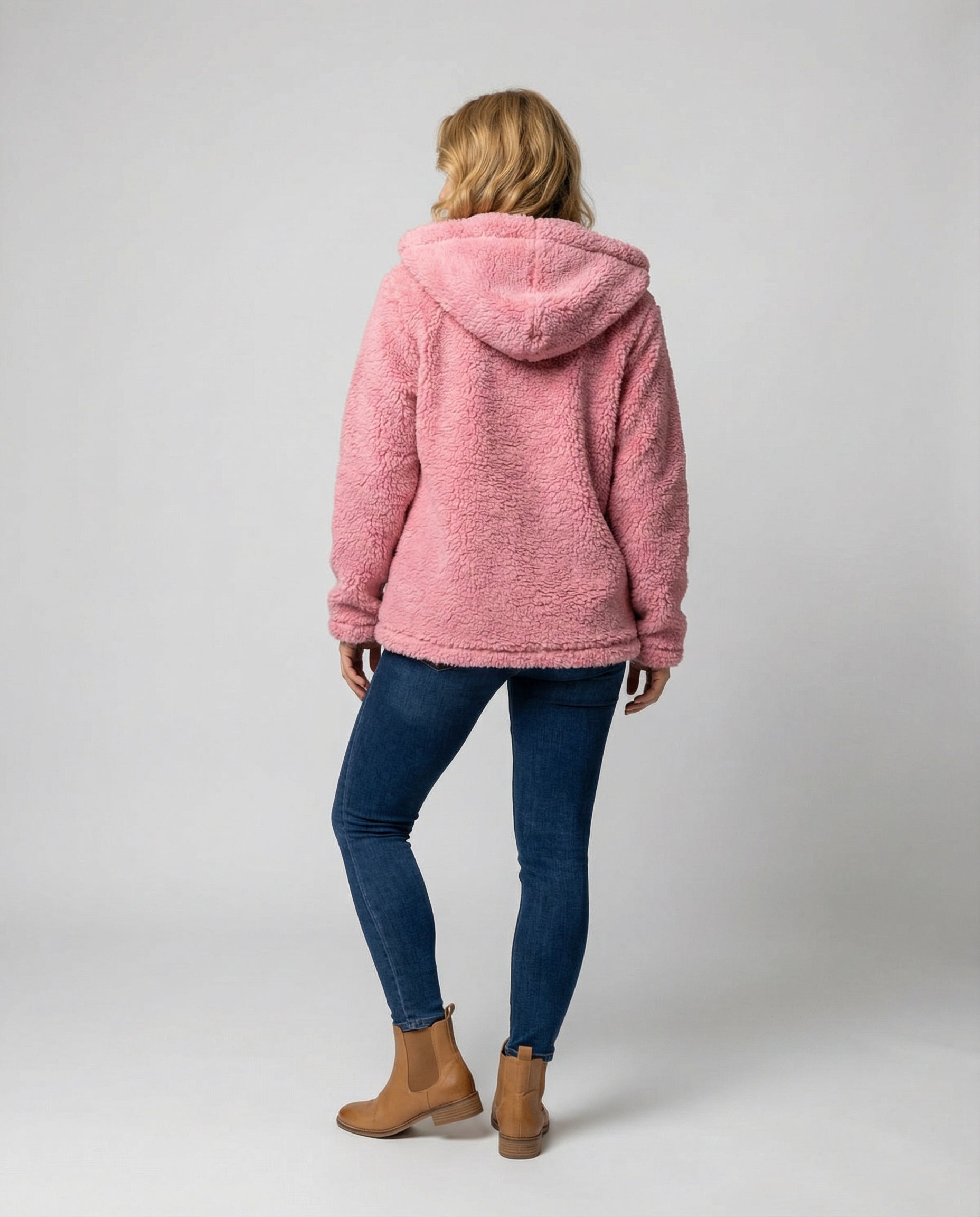 Veste Polaire Teddy à Capuche pour Femme