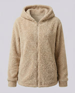 Veste Polaire Teddy à Capuche pour Femme