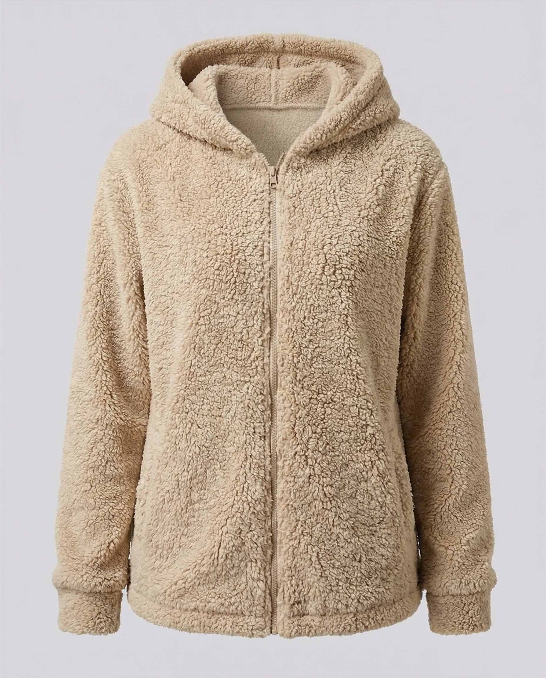 Veste Polaire Teddy à Capuche pour Femme