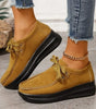 Mocassin Confort à Lacets et Semelle Plateforme en Suédine pour Femme
