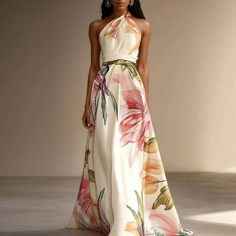 Robe Longue À Imprimé Floral pour Femmes