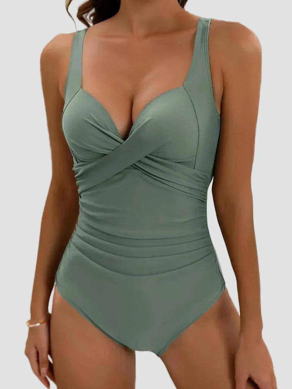 Maillot de Bain une Pièce Sculptant avec Fronces pour Femme | Idéal pour l'Été