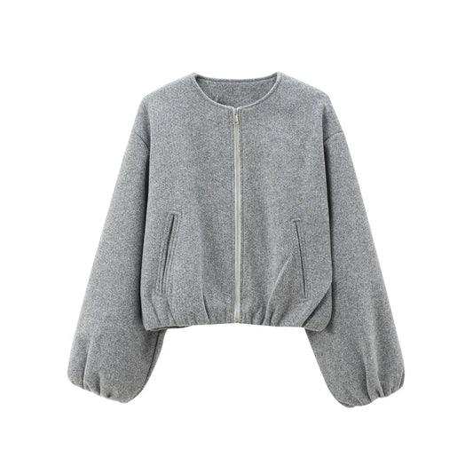 Blouson Bomber Femme Col Rond pour Femmes