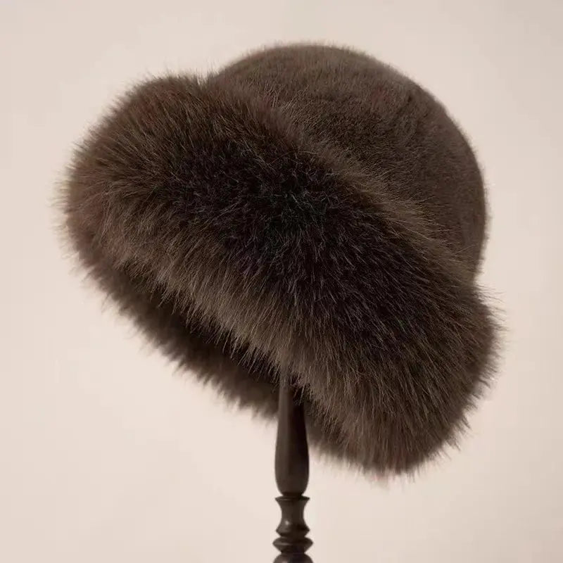 Bonnet en fausse fourrure pour Femme