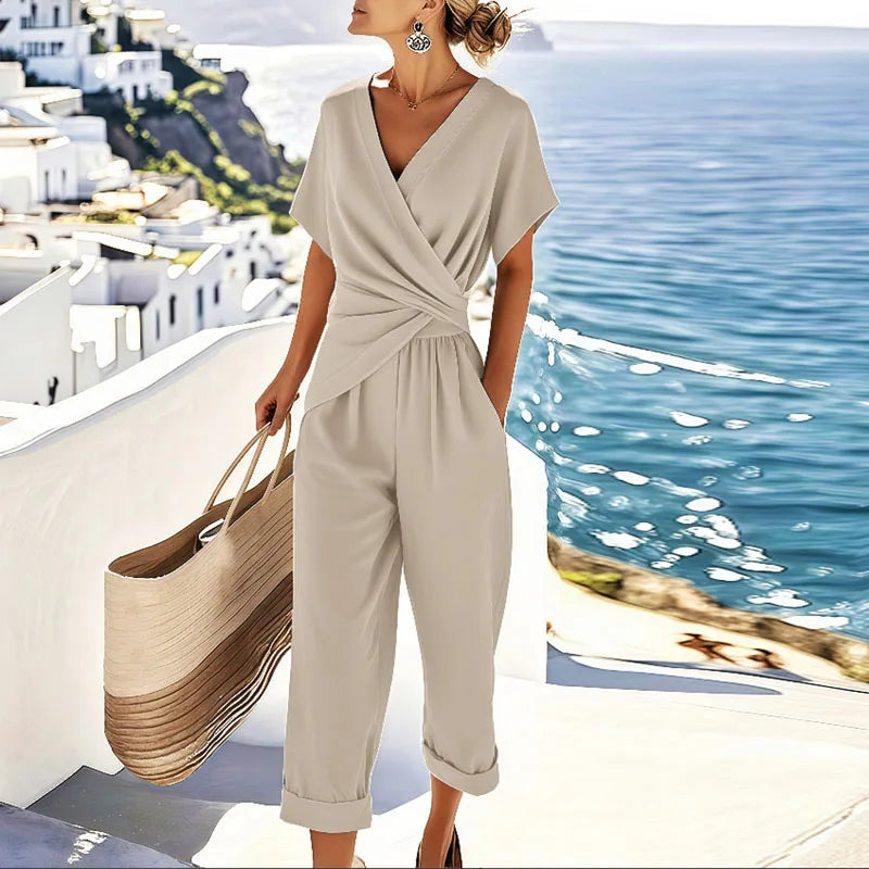 Ensemble Deux-Pièces Drapé et Pantalon pour Femme | Idéal pour l'Été