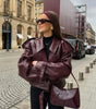 Veste courte en cuir synthétique pour Femme