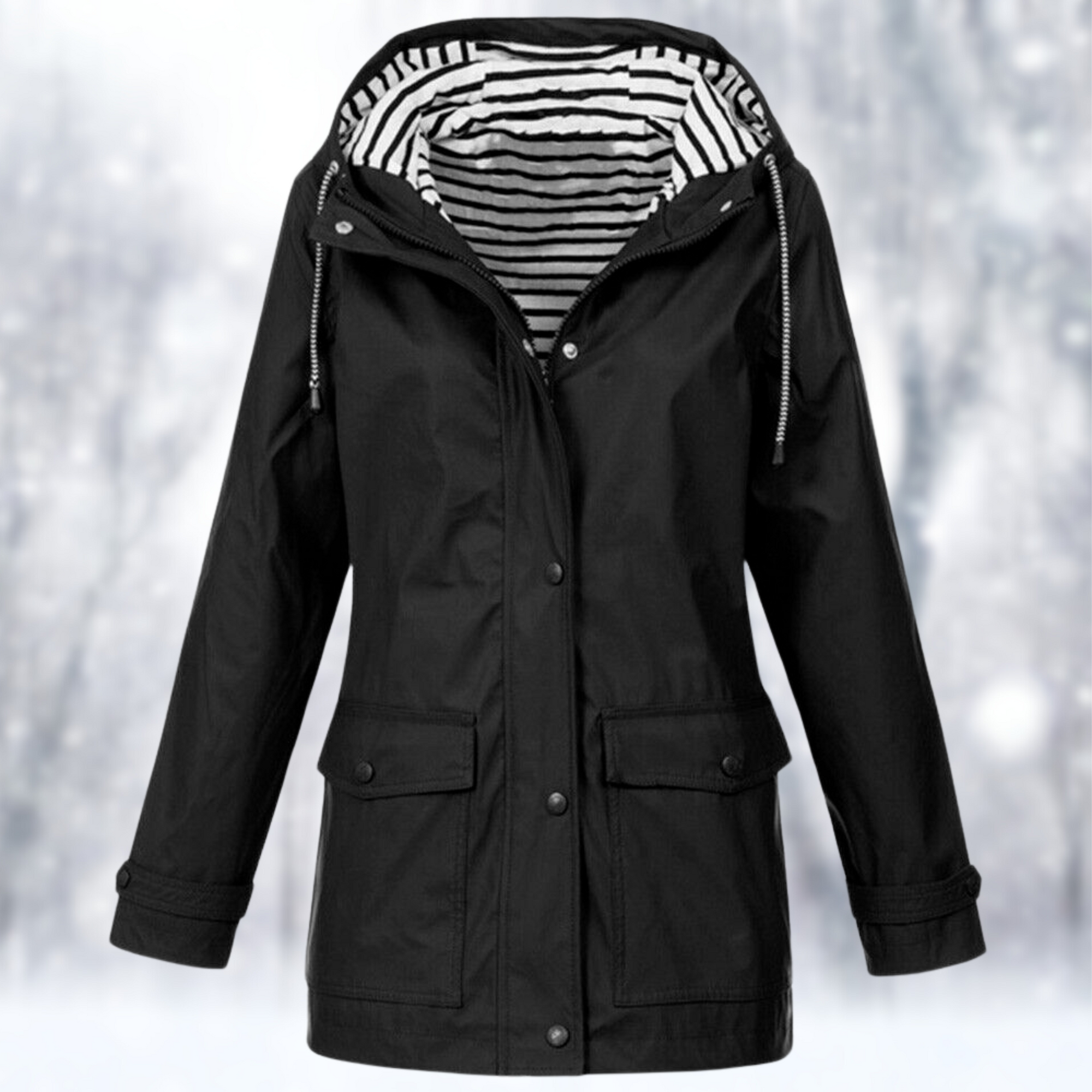 Veste de Pluie Courte à Capuche pour Femme