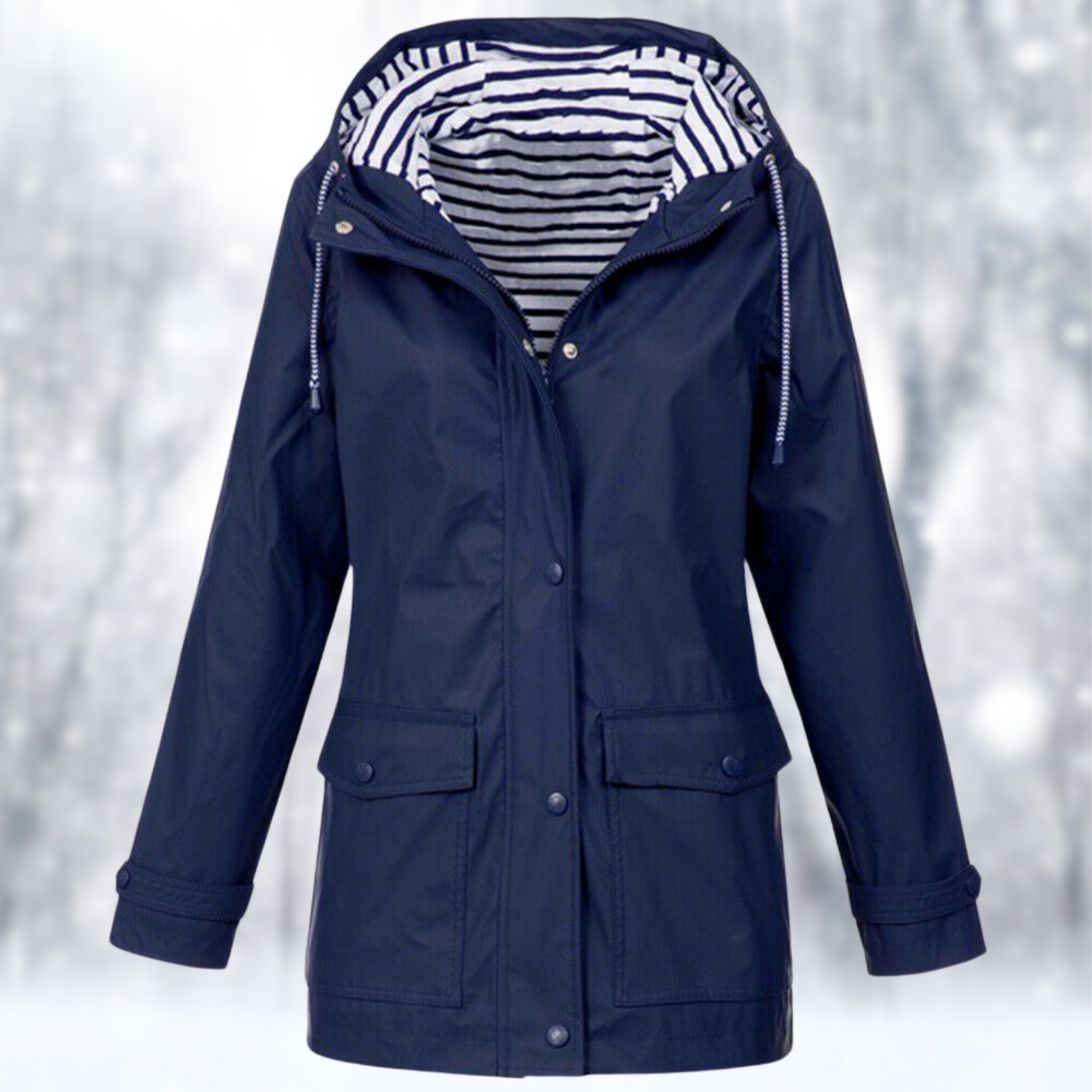 Veste de Pluie Courte à Capuche pour Femme
