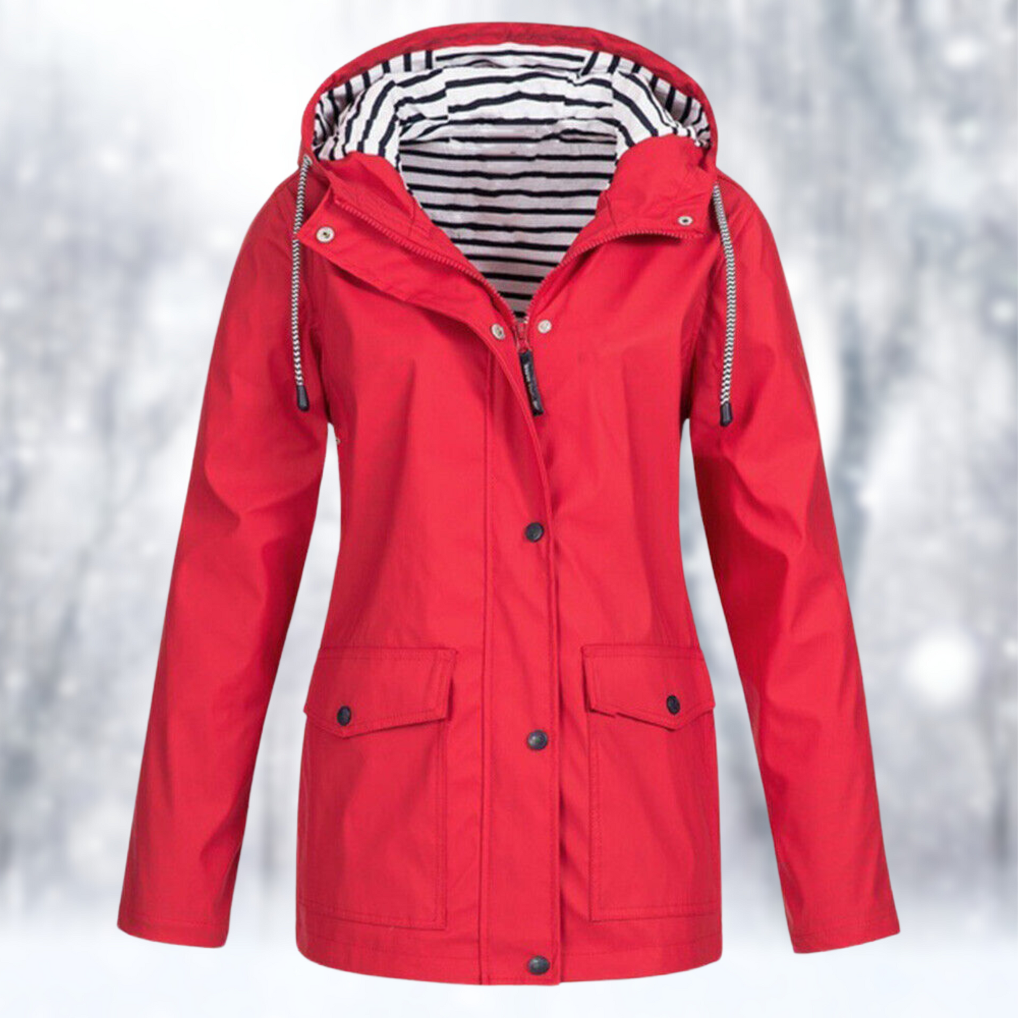 Veste de Pluie Courte à Capuche pour Femme