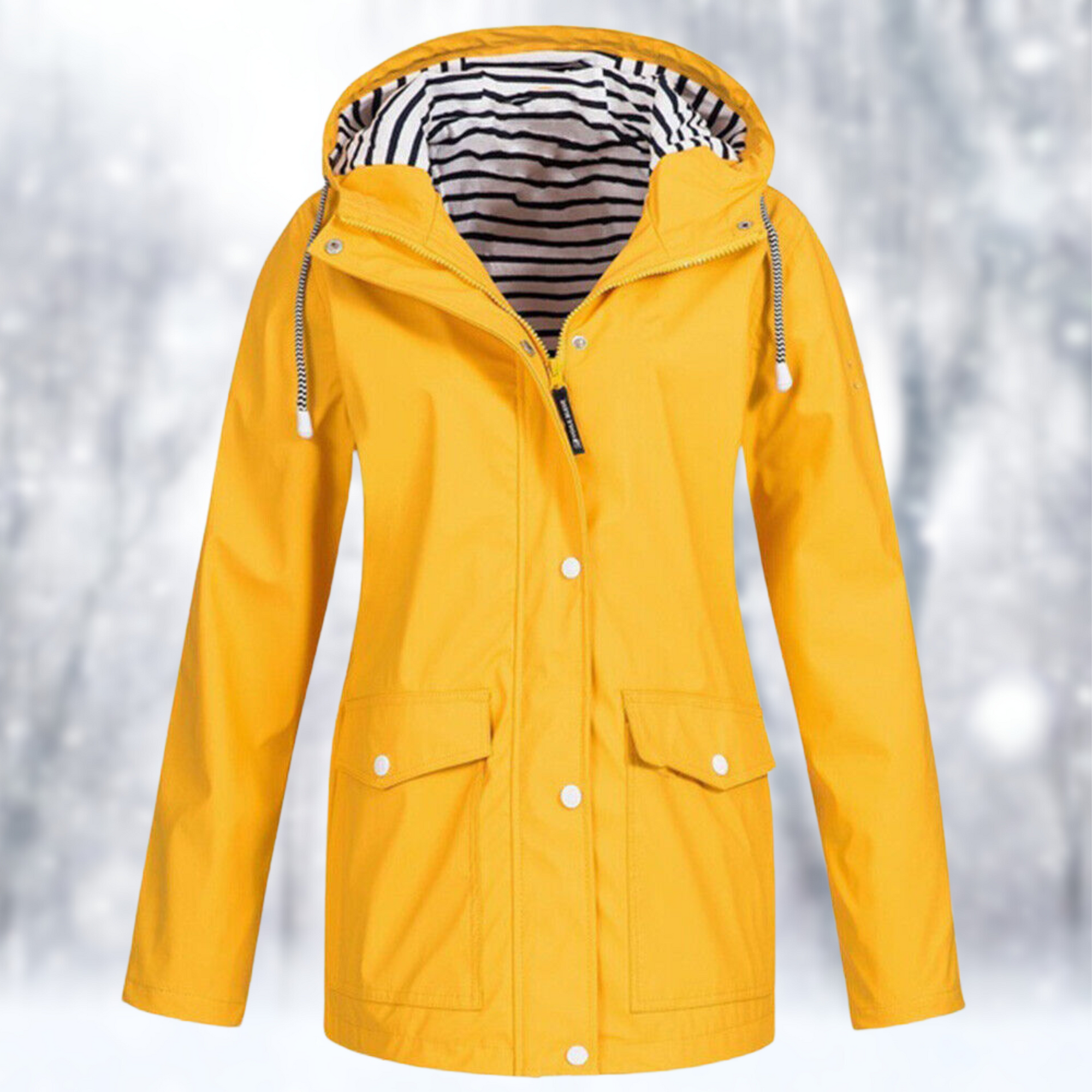Veste de Pluie Courte à Capuche pour Femme