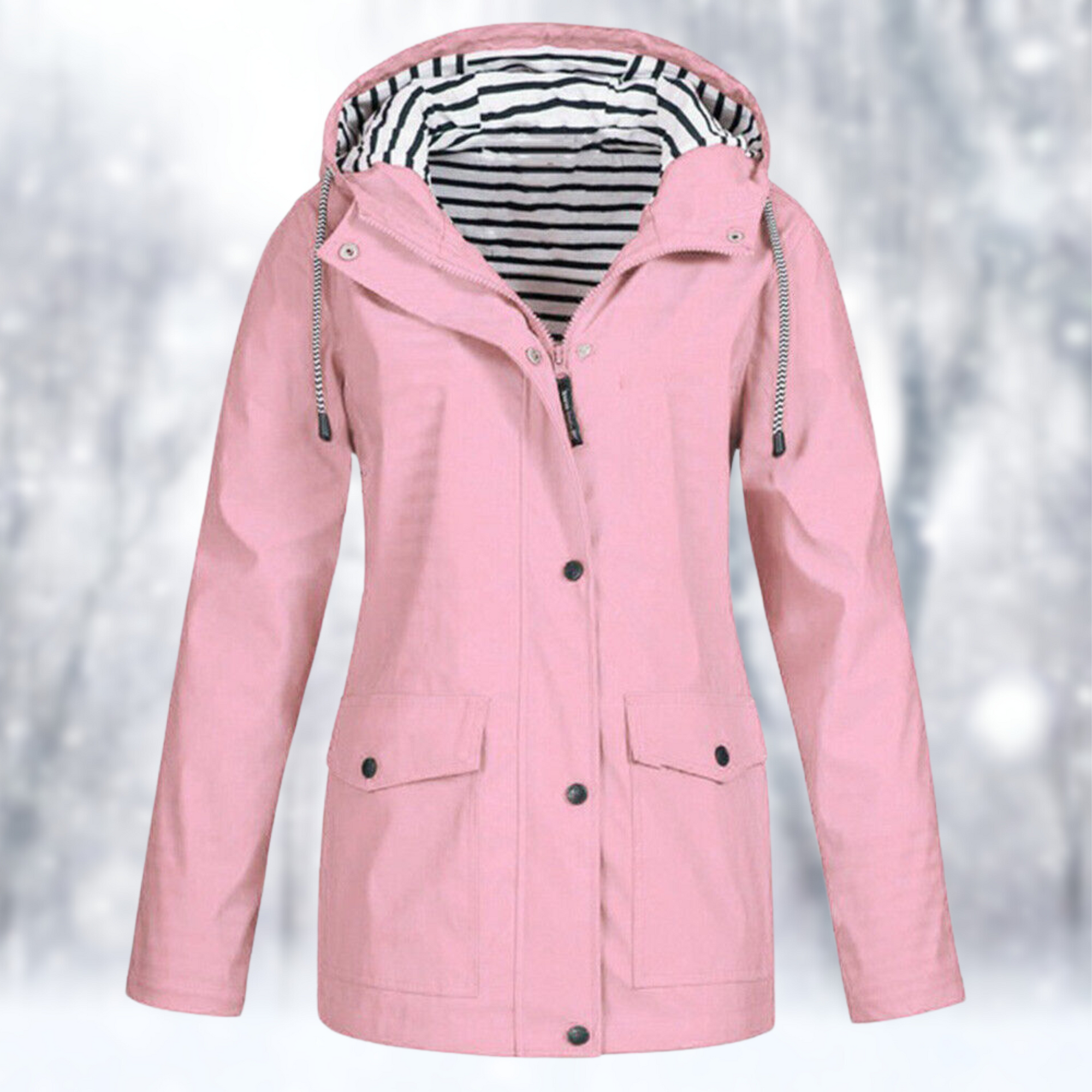 Veste de Pluie Courte à Capuche pour Femme