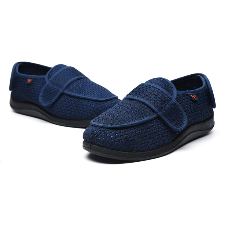 Chausson Femme Confort pour Pieds Larges à Scratch en Maille