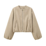 Blouson Bomber Femme Col Rond pour Femmes