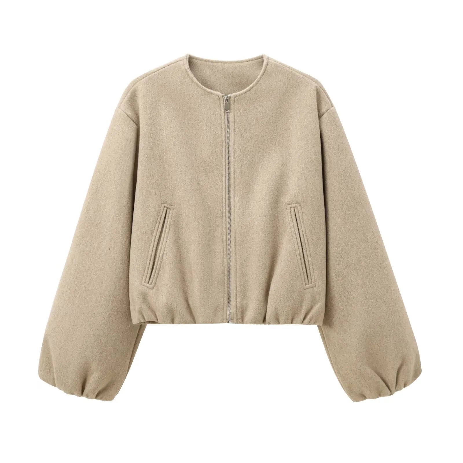 Blouson Bomber Femme Col Rond pour Femmes