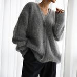 Cardigan Oversize à Col V et Manches Longues pour Femme