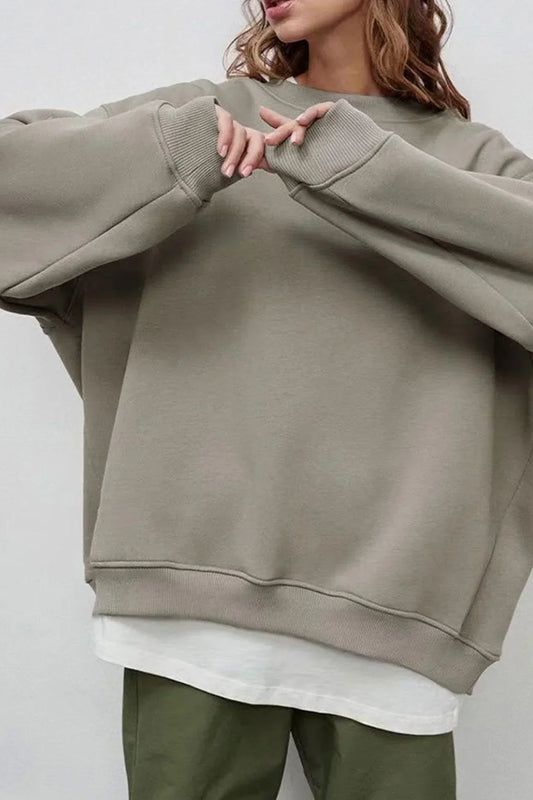 Sweatshirt Col Rond Oversize en Fleece pour Femme