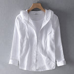 Blouse Longue en Lin avec Capuche pour Femme | Idéale pour le Printemps