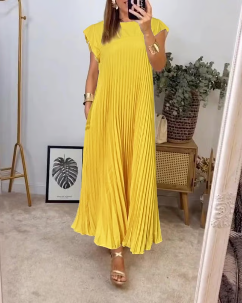 Robe Longue Plissée sans Manches pour Femme | Idéale pour le Quotidien