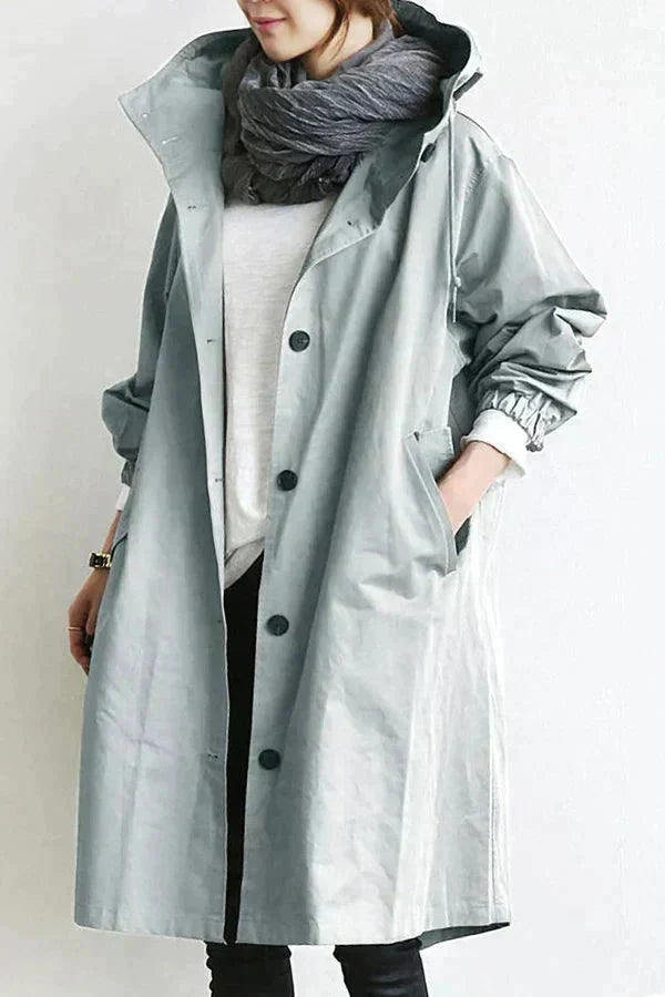 Manteau Long Oversize à Capuche pour Femme