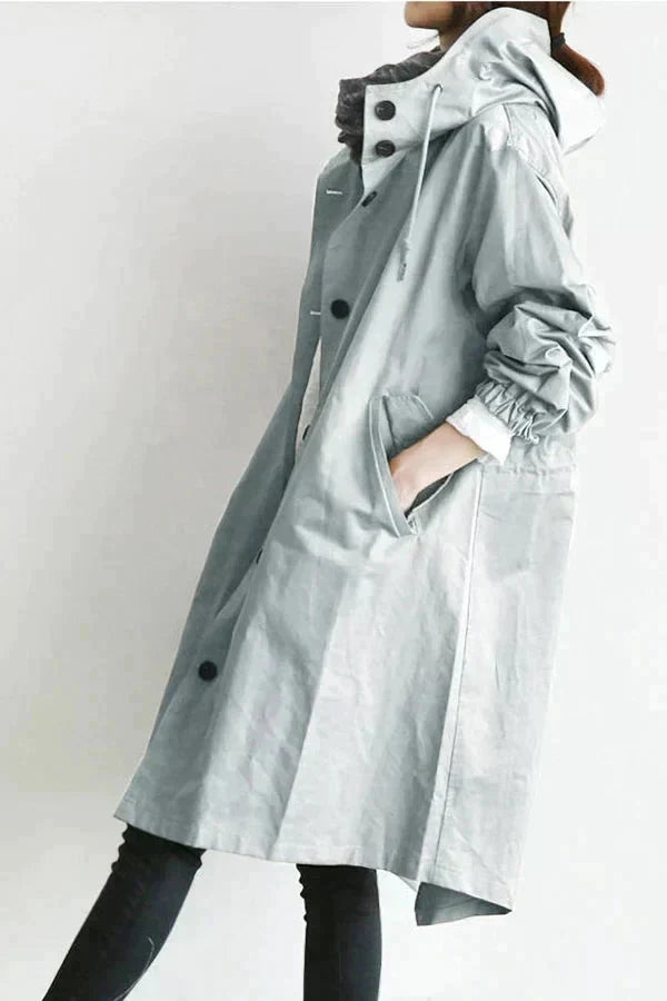 Manteau Long Oversize à Capuche pour Femme