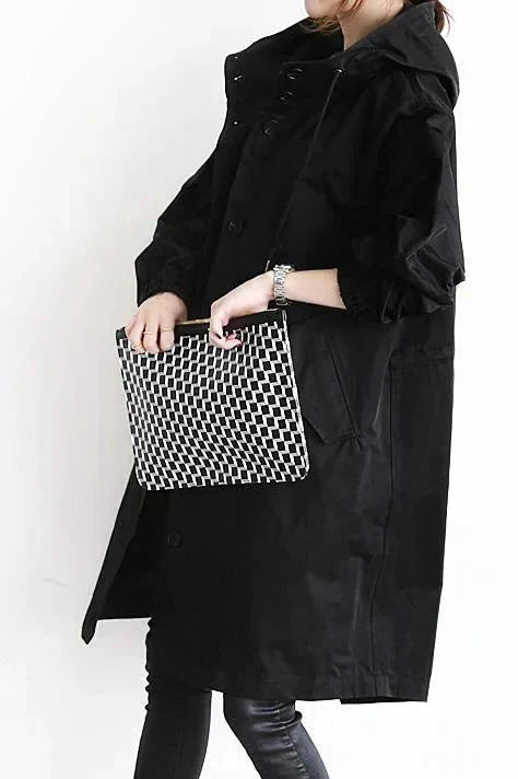 Manteau Long Oversize à Capuche pour Femme