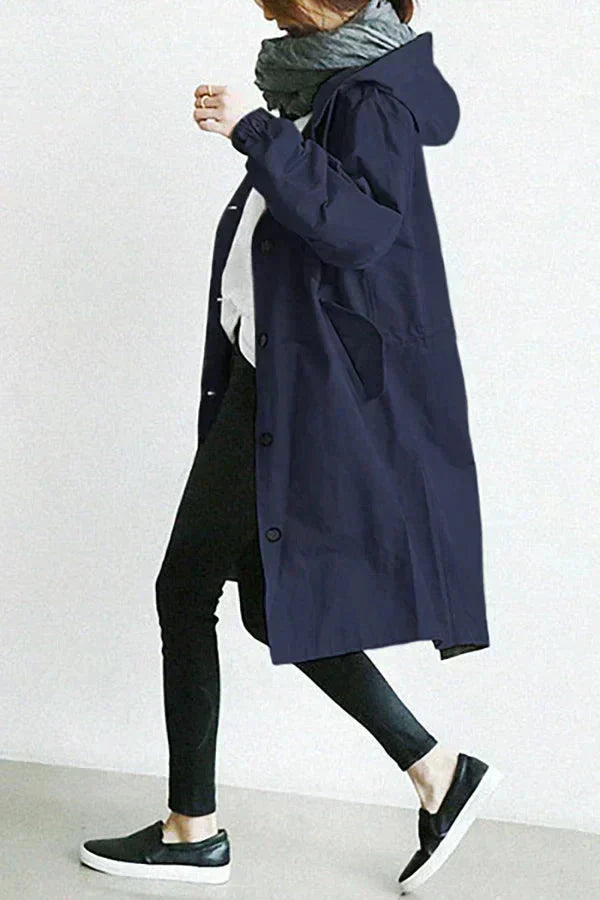 Manteau Long Oversize à Capuche pour Femme