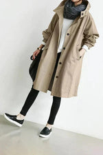 Manteau Long Oversize à Capuche pour Femme