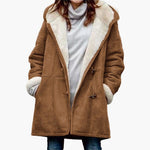 Manteau Grande Taille pour Femmes avec Poches et Fermeture Boucle