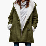 Manteau Grande Taille pour Femmes avec Poches et Fermeture Boucle