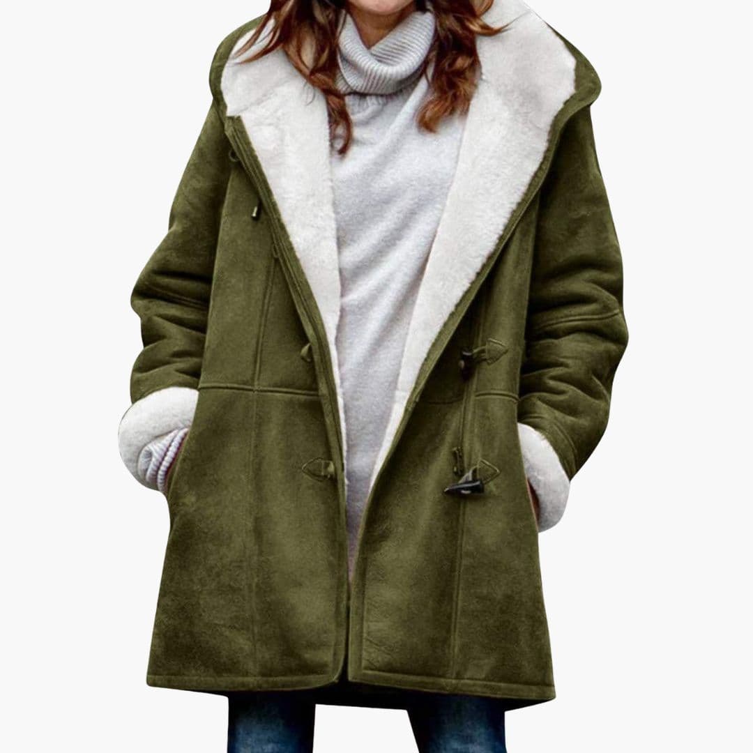 Manteau Grande Taille pour Femmes avec Poches et Fermeture Boucle